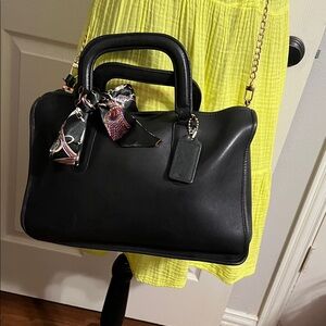 Vintage Coach New York Black Slim Satchel